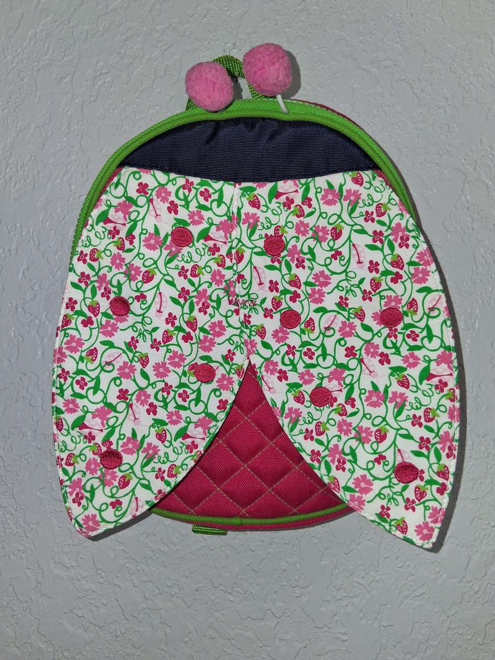 Lilly Pulitzer Pink Green Ladybug Toddler Kids Backpack Bag
